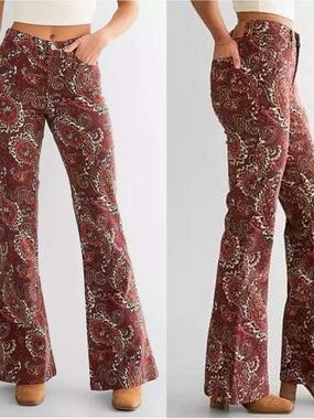 Sterling & Stitch  Paisley Corduroy Flare Pant